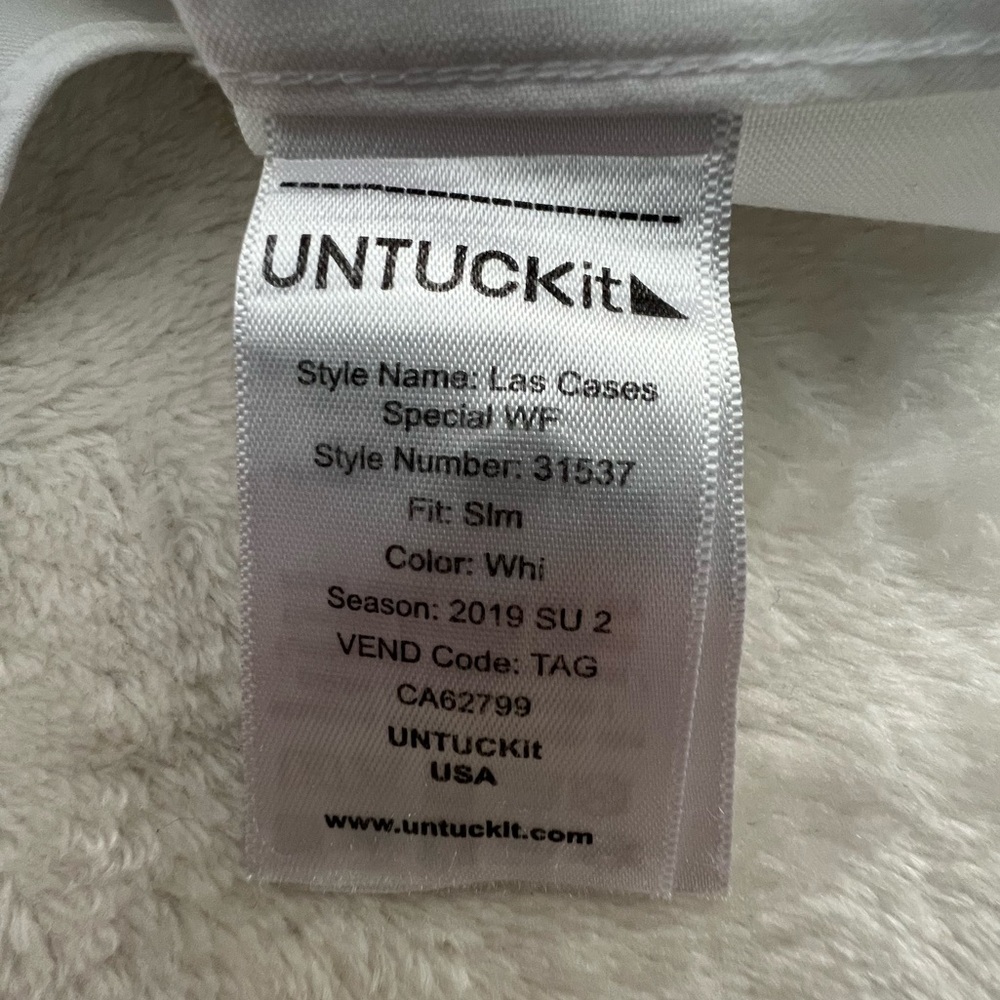 UNTUCKit Classic White Button Down Slim Fit Cotton Shirt, Size XL - Picture 10 of 12